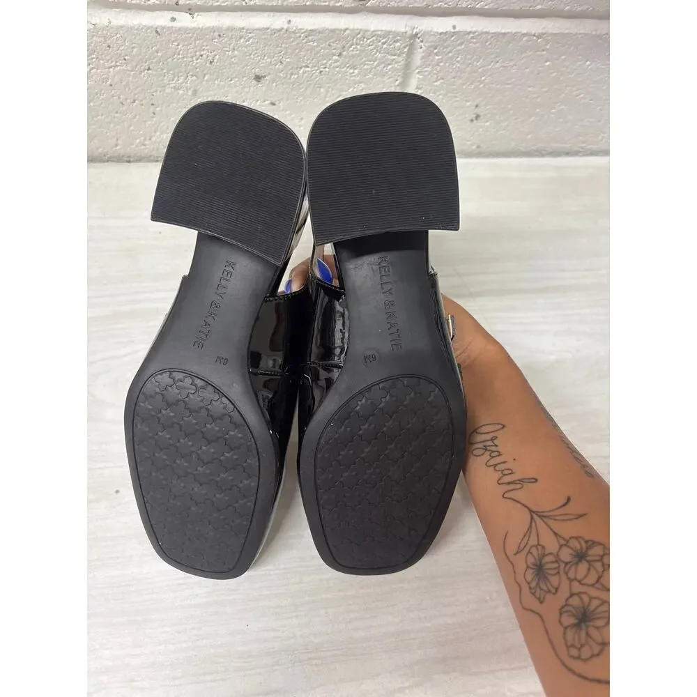 NIB Kelly & Katie Sz 6 Black Faux Patent Leather Pimmie Double Strap Mary Janes - Picture 4 of 5